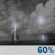 Wednesday Night: A slight chance of rain showers between 7pm and 8pm, then showers and thunderstorms likely between 8pm and 2am. Mostly cloudy, with a low around 61. Southwest wind 1 to 5 mph. Chance of precipitation is 60%. New rainfall amounts between a tenth and quarter of an inch possible. Wednesday Night: Showers And Thunderstorms Likely