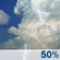 This Afternoon: A chance of showers and thunderstorms between 2pm and 4pm, then showers and thunderstorms likely between 4pm and 5pm, then a chance of showers and thunderstorms. Partly sunny, with a high near 85. West wind around 7 mph. Chance of precipitation is 50%. New rainfall amounts less than a tenth of an inch possible. This Afternoon: Chance Showers And Thunderstorms